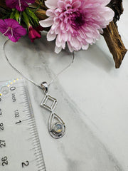 Sterling Silver Rainbow Moonstone Pendant - Timeless