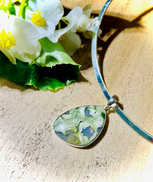 Sterling Silver Rainforest Jasper Pendant