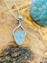 Sterling Silver Rough Cut Aquamarine Pendant