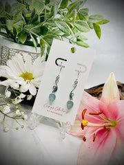 Sterling Silver Simplicity Rough Aquamarine Drop Earrings