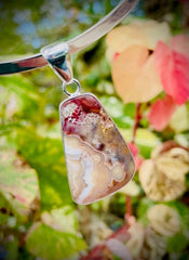 Sterling Silver Small Crazy Lace Agate Pendant