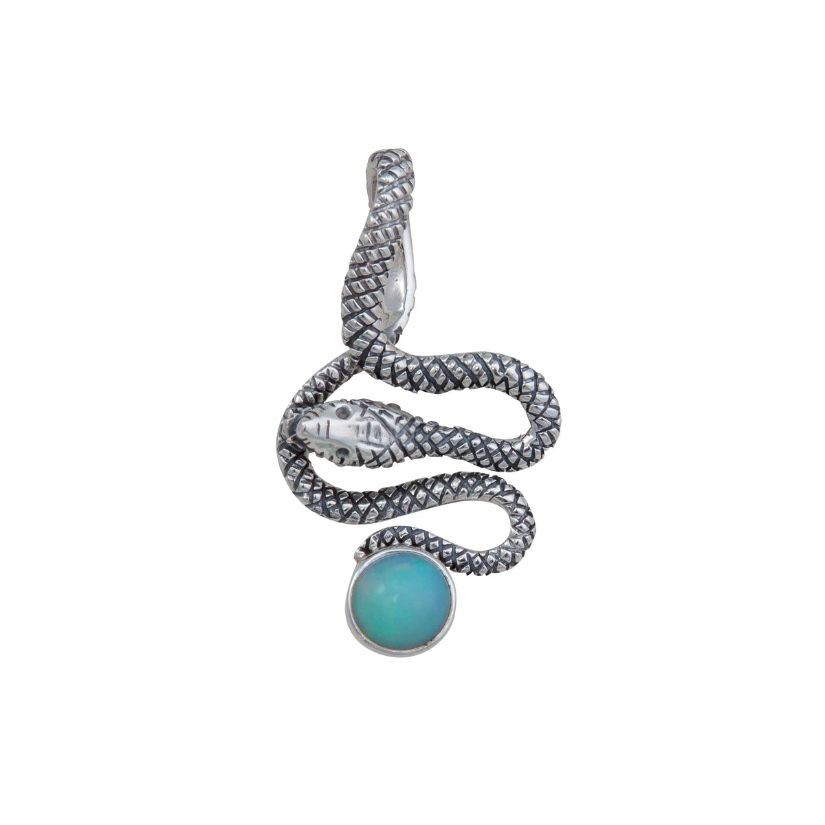 Sterling Silver Ethiopian Snake Pendant