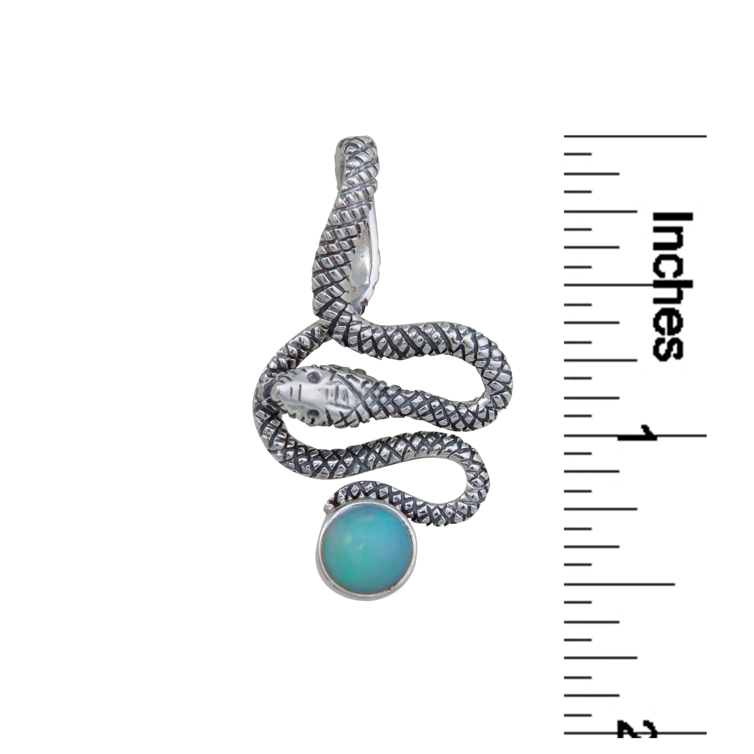 Sterling Silver Ethiopian Snake Pendant
