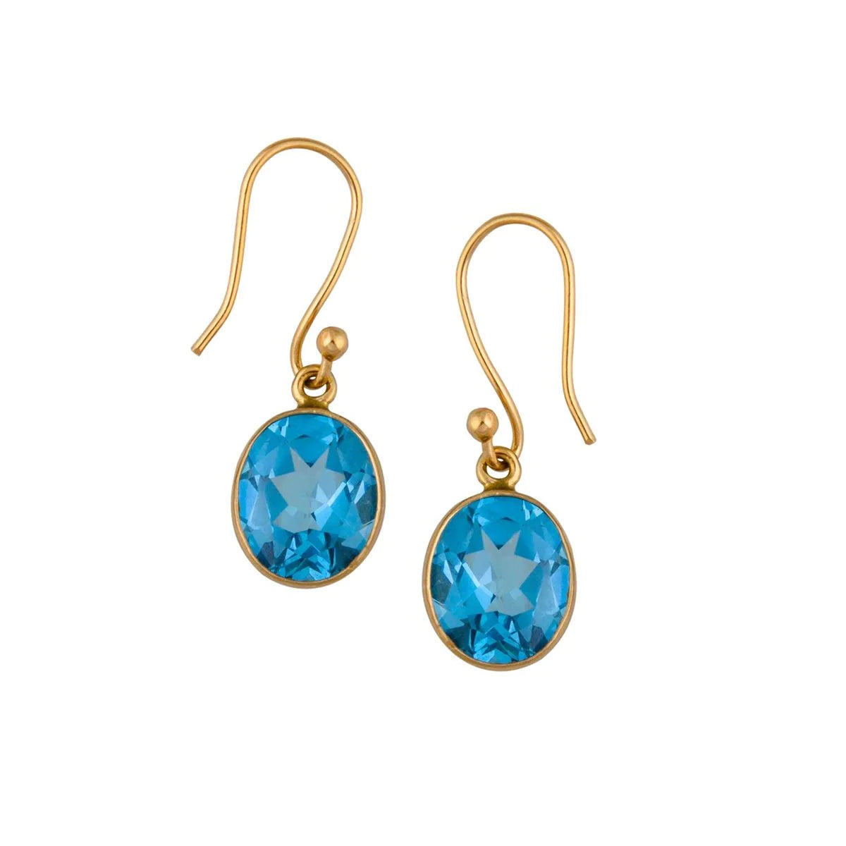 ALCHEMIA OVAL BLUE TOPAZ DROP EARRINGS